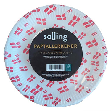 One Time Use Plates Danish Flags