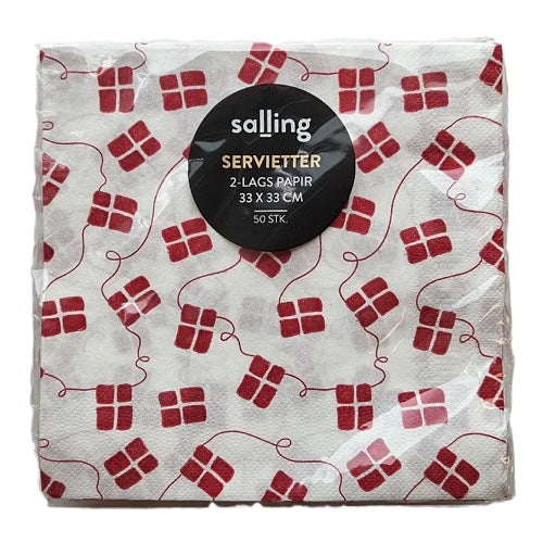 Servietter Med Danske Flag 50 stk