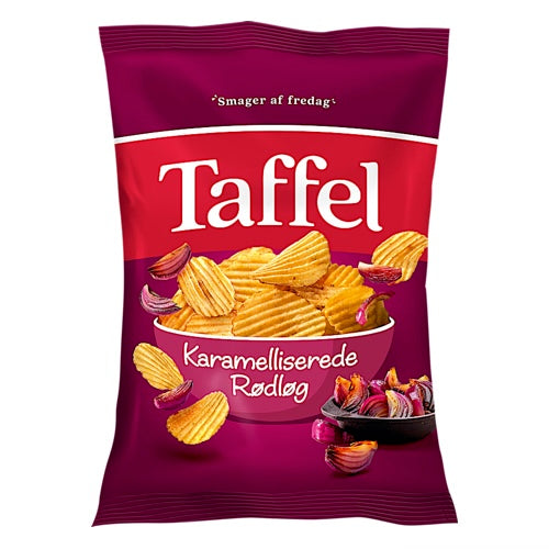 Taffel Chips with Caramelized Red Onions