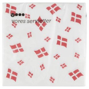 Servietter Med Danske Flag 20 stk